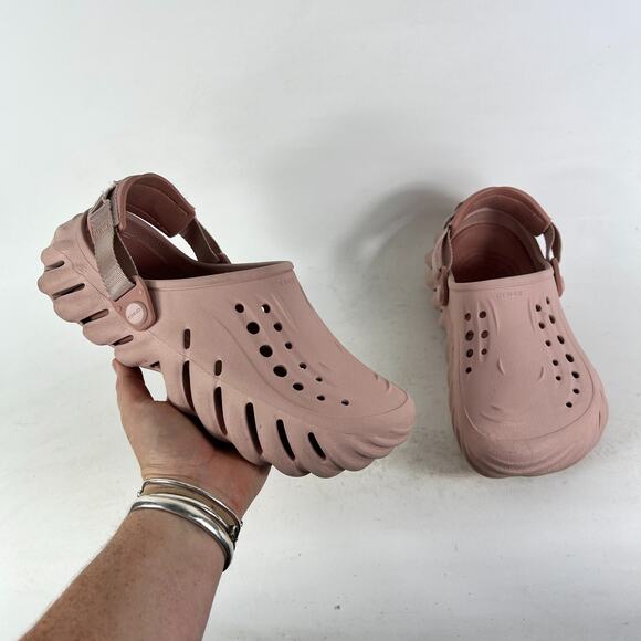 Crocs Echo Clogs Women's 9 Latte Sling Back Low Top Round Toe Comfort Sandals - Picture 1 of 10